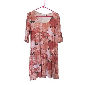 Fighting Eel Floral Dress - Pink and Red